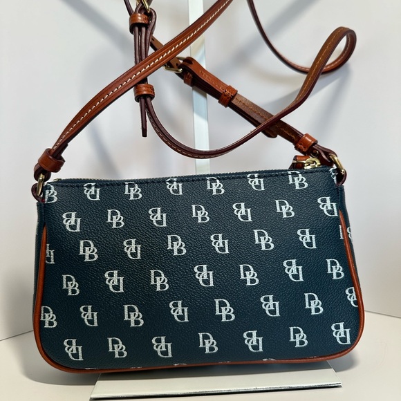 Dooney & Bourke Signature Coated Canvas Small Crossbody Bag, Blue, EUC - Picture 7 of 9